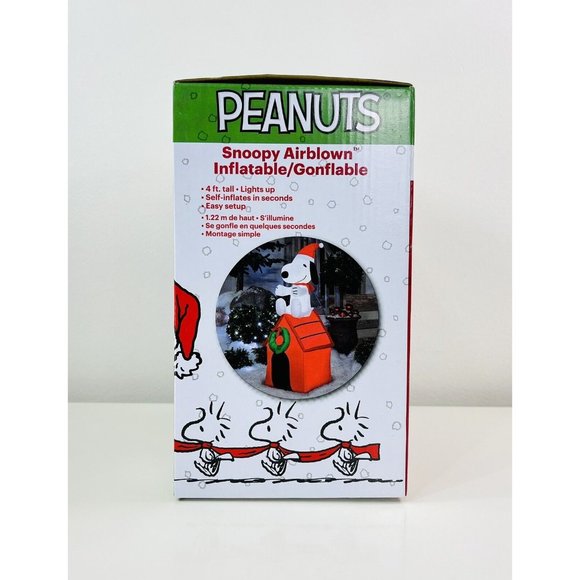Gemmy Snoopy & Doghouse Christmas Inflatable ~ 4’ LED Airblown Inflatable ~ New - Picture 6 of 8